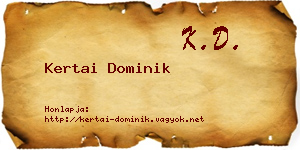 Kertai Dominik névjegykártya